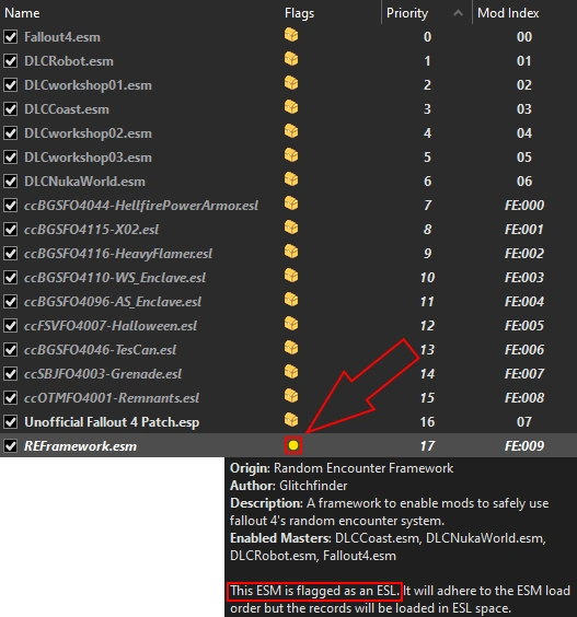ESL flag in MO2's plugins tab